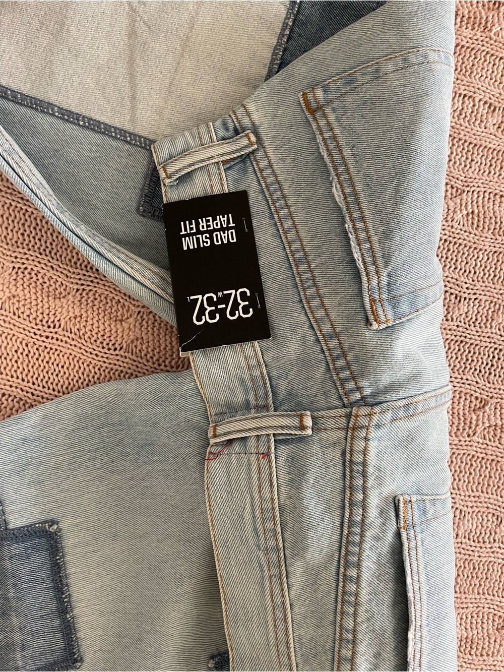 Light Wash Patchwork Jeans with Contrast Patches - Picture 3 of 5